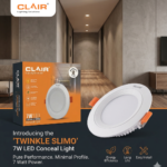 Clair 7W LED Twinkle Slimo Series Conceal Down Lights, Cool White