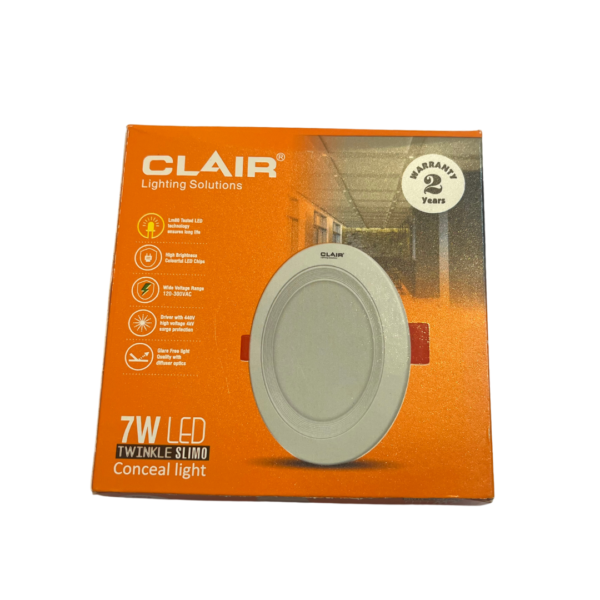 Clair 7W LED Twinkle Slimo Series Conceal Down Lights, Cool White