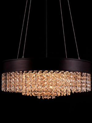 Crystal Coil Round Chandelier