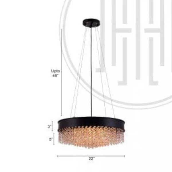Crystal Coil Round Chandelier