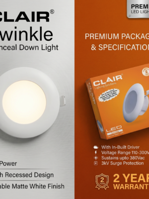 Clair 3W LED Luna Jb Conceal Down Lights, Cool White