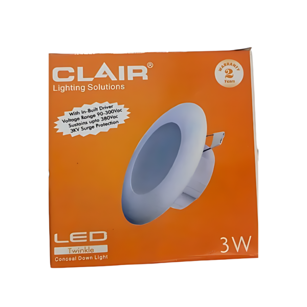 Clair 3W LED Luna Jb Conceal Down Lights, Cool White