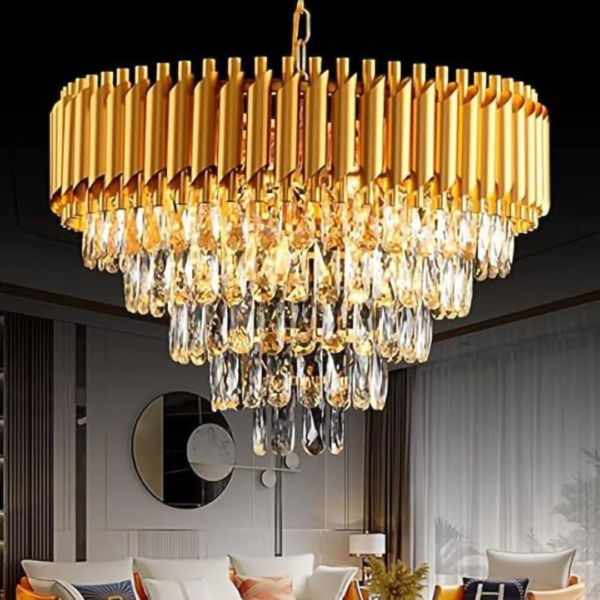 Golden Mamba Round Chandelier