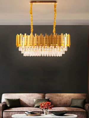 Golden Mamba Oval Chandelier